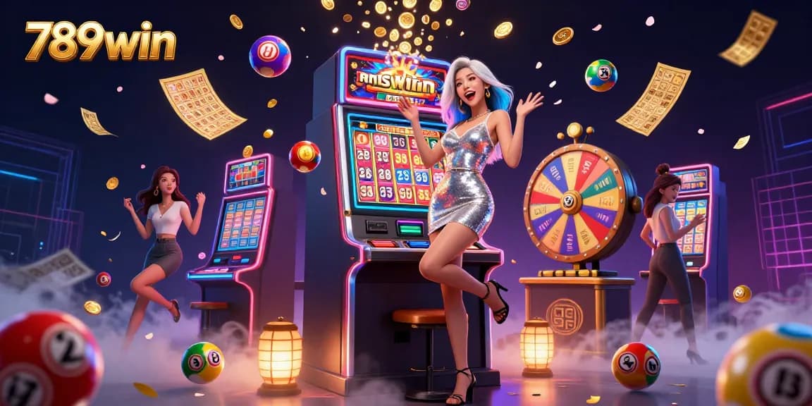 Experience the thrill of winning jackpots at 789win with this vibrant casino illustration.