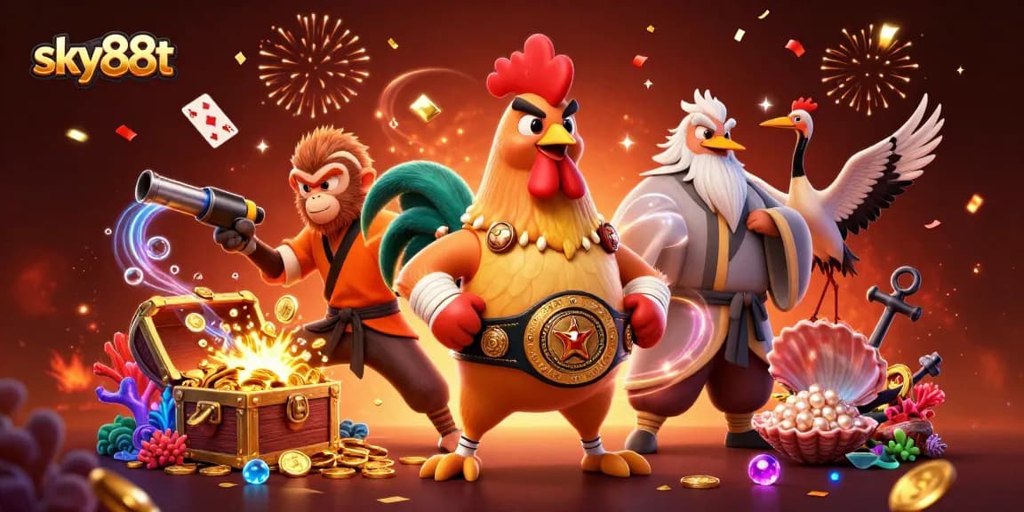 Engage in thrilling casino adventures with sky88t's unique characters and vibrant gaming elements.