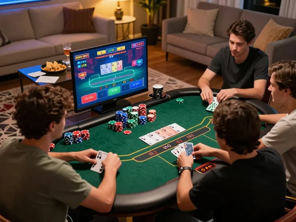Players enjoy an engaging online game experience with i9bet poker interface and vibrant atmosphere.