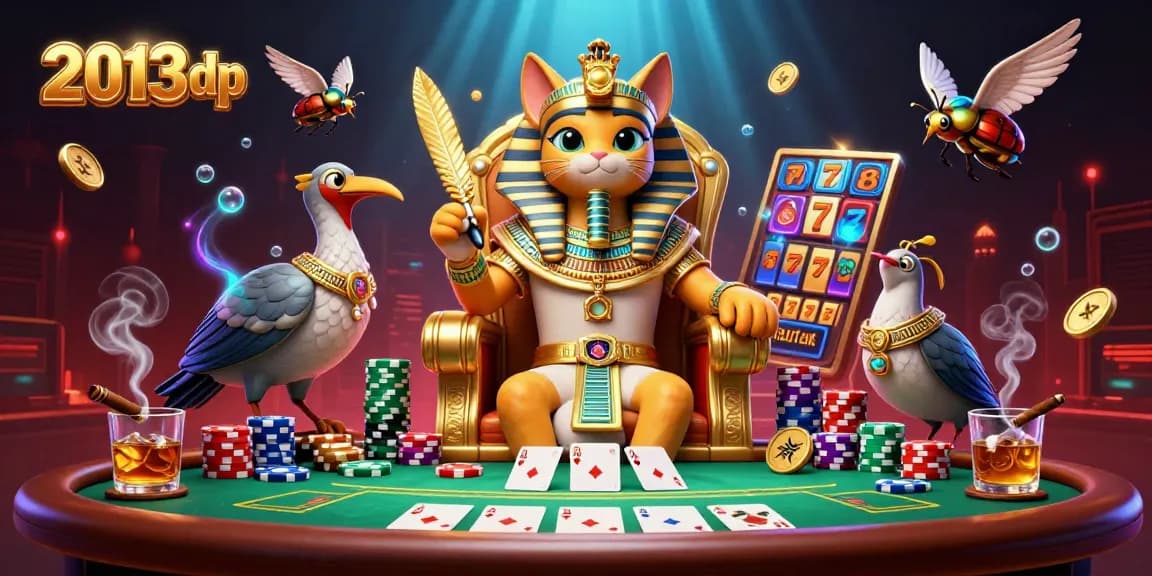 Experience the thrilling world of 2013dp with an engaging casino illustration featuring playful characters and games.