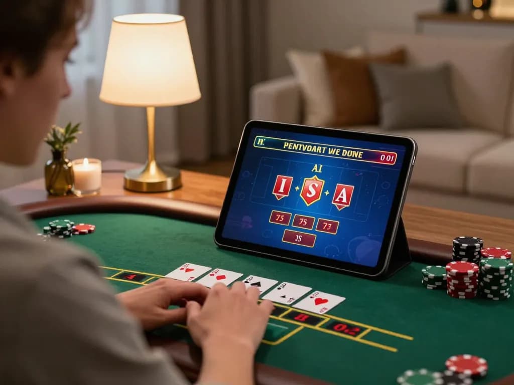 Engaging in live dealer blackjack on the Trang chủ LLwin tablet, showcasing online casino excitement