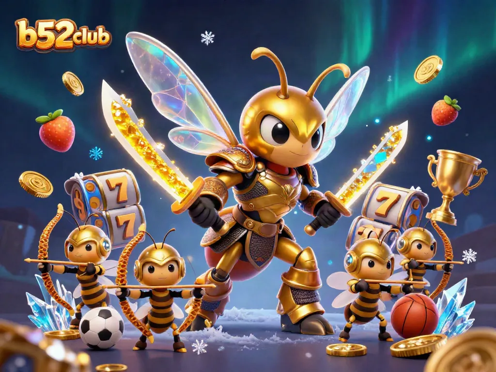 b52club players navigate thrilling slot games and jackpots with golden hornet and bee archers.