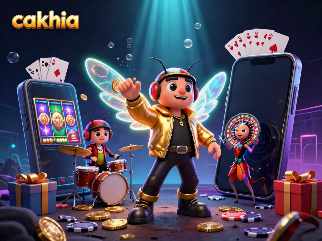 Experience thrilling gameplay with cakhia's vibrant casino scene featuring a buzzing cicada star.