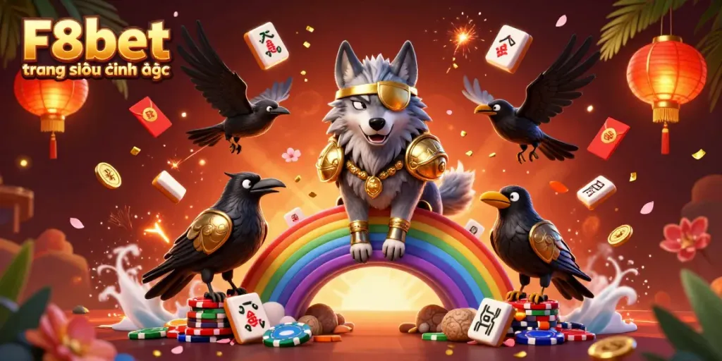 Engage with F8bet trang chủ chính thức in an immersive gaming universe, featuring Odin and his ravens.