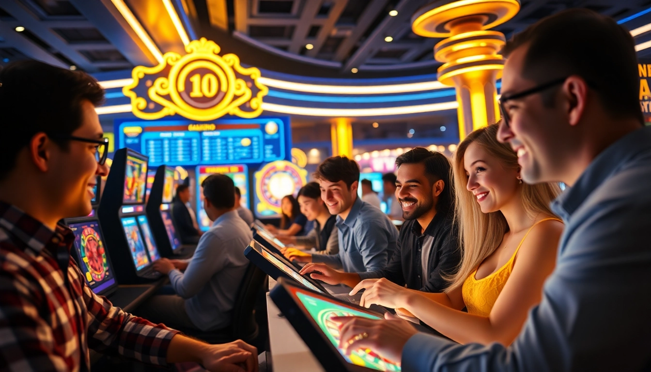 Experience the thrilling atmosphere of online gaming at https://mmoo.ad/ with diverse players engaging in exciting casino games.