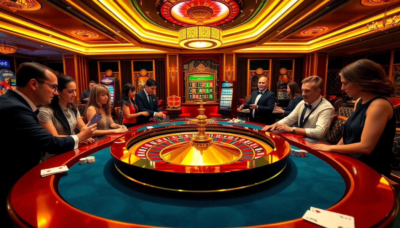 Experience the excitement of rr88 gratis at a luxurious casino with roulette and poker action.