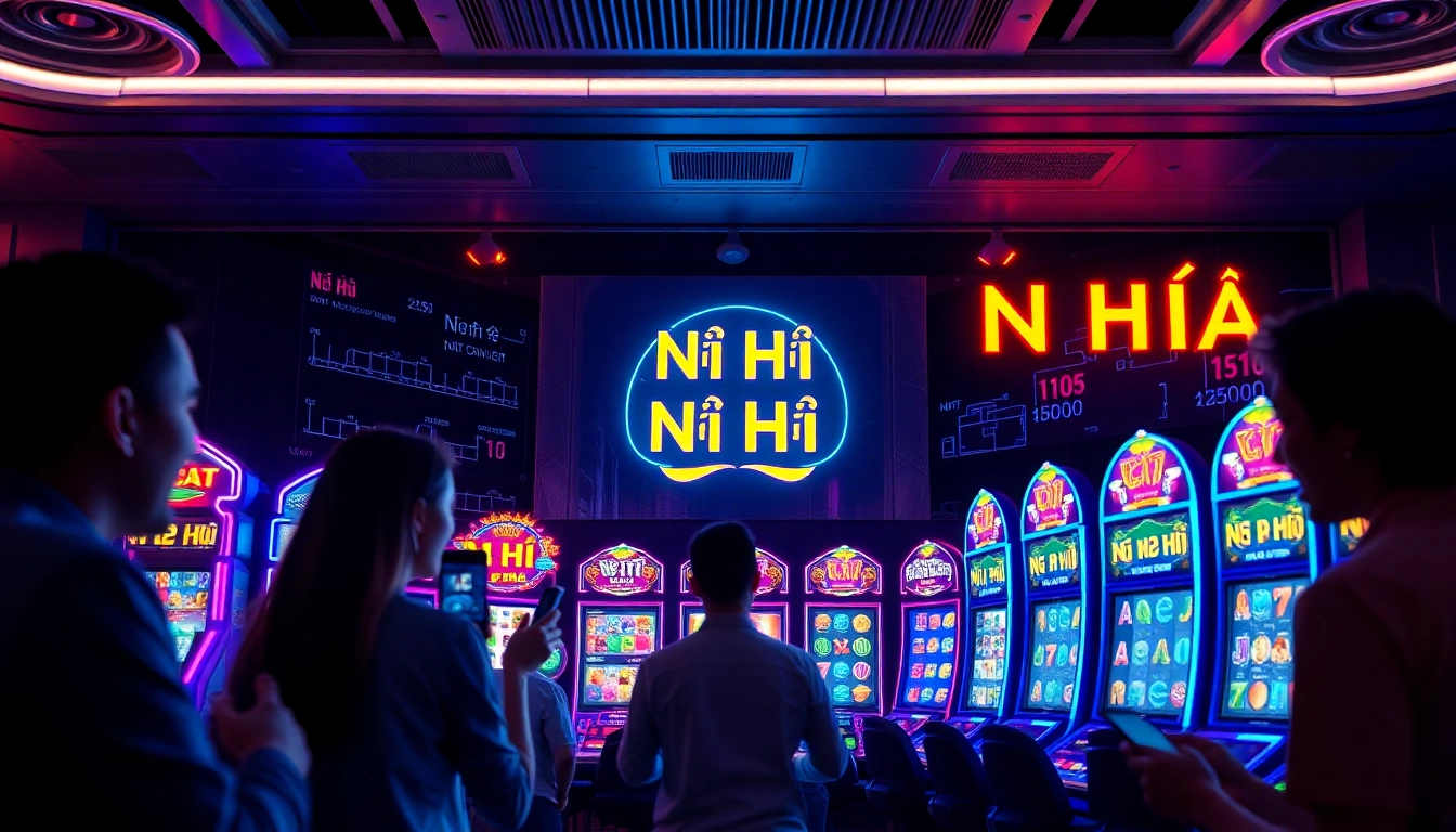 Nổ Hũ online gaming experience with vibrant slot machines and engaging interface.