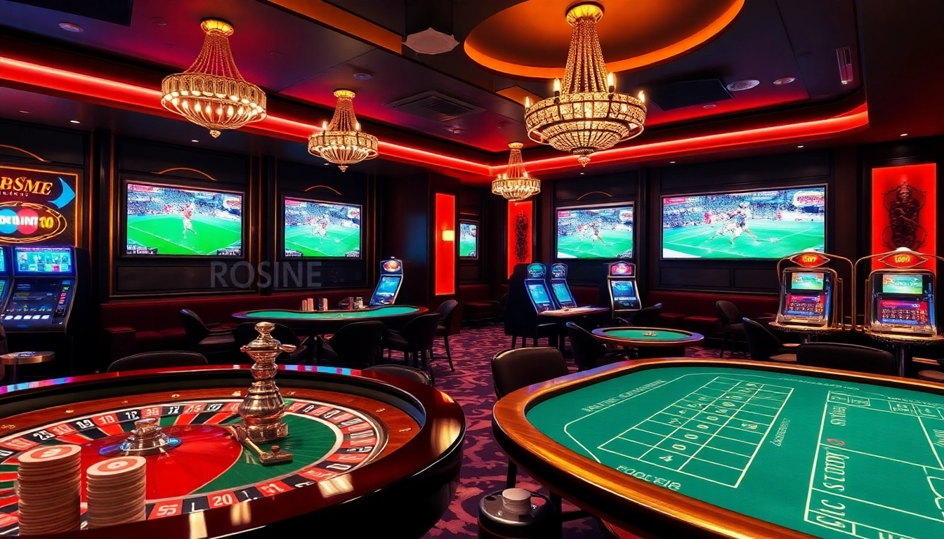 Experience the excitement of ca khia tv in a luxurious casino setting with poker tables and roulette wheels.
