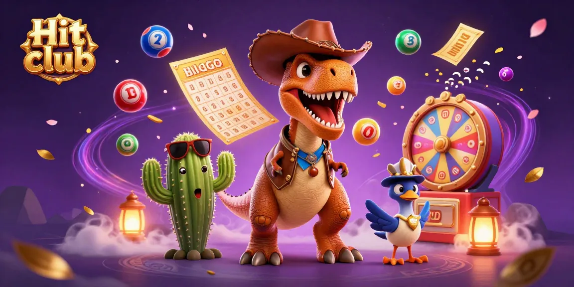 Experience the thrill of betting at Hit club with vibrant lottery elements and dynamic characters.