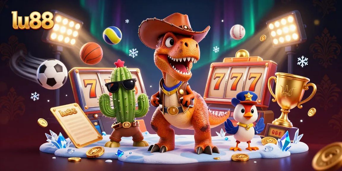 Experience the excitement of lu88 with unique characters and dynamic casino elements in a vibrant setting.