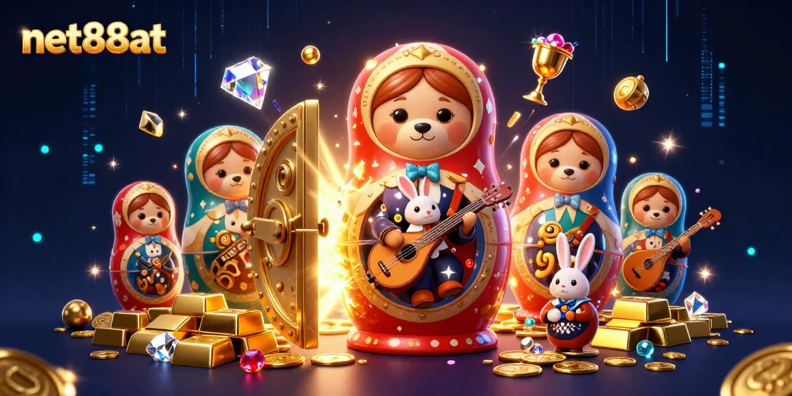 Join the excitement of net88at with colorful casino-themed characters and treasures!