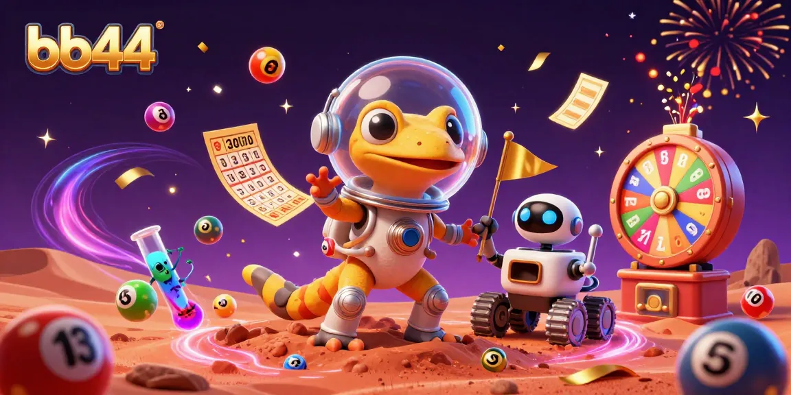 bb44 showcases a Martian gecko discovering a golden casino on Mars, embodying whimsical celebrations.